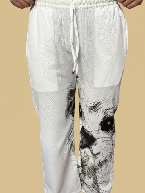 White Doggo Dodle Pajama For Men