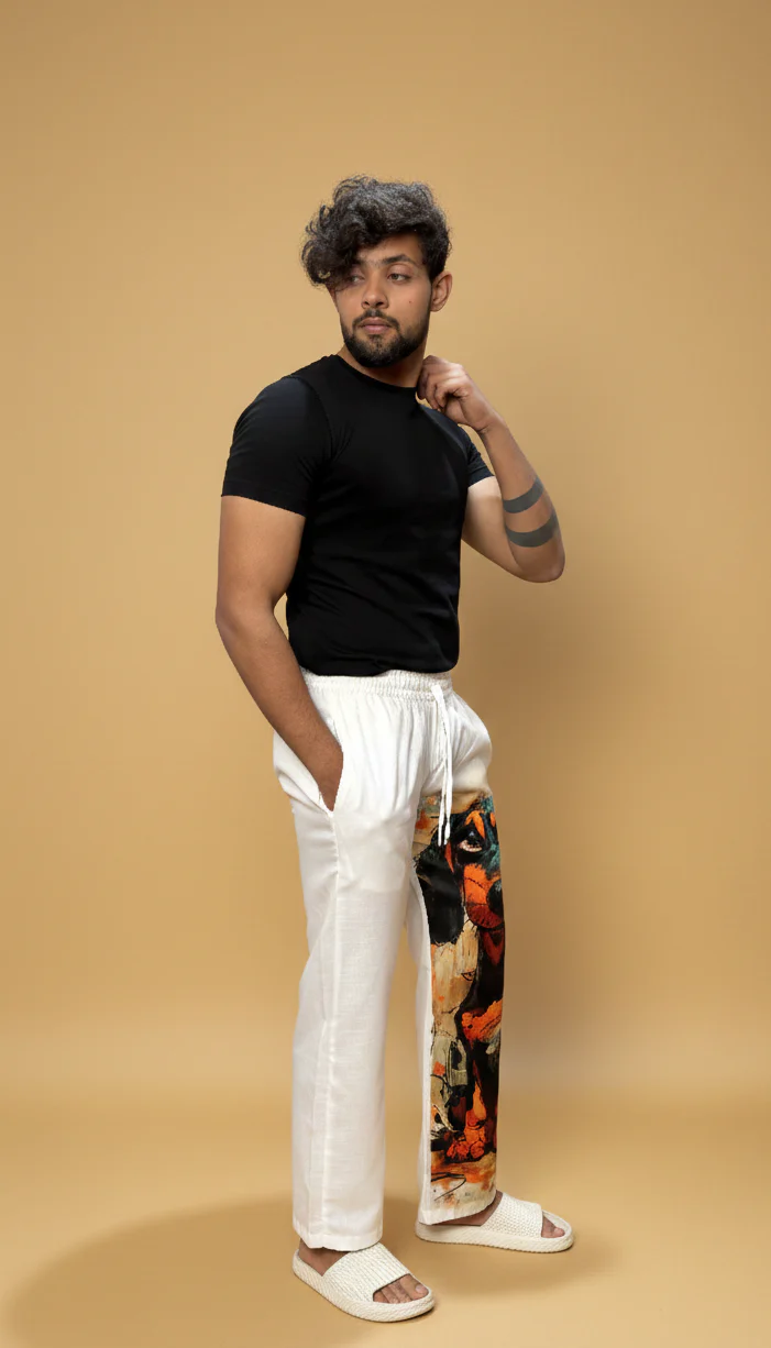 Men White Playfull Pup Pajama - Image 5