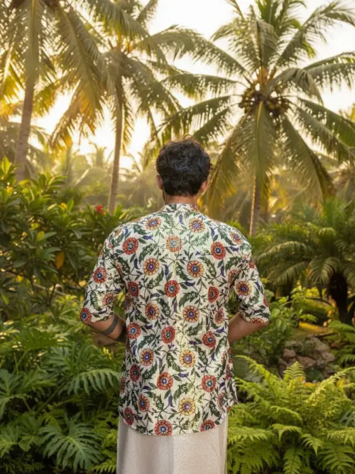 Colorful multicolor flower kurta for men