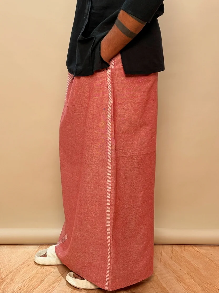 Men Pink Color With linings Stripe Pajamalungi