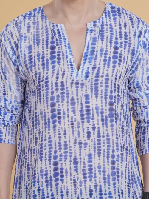 Indigo Shibori Comfort Cotton Kurta
