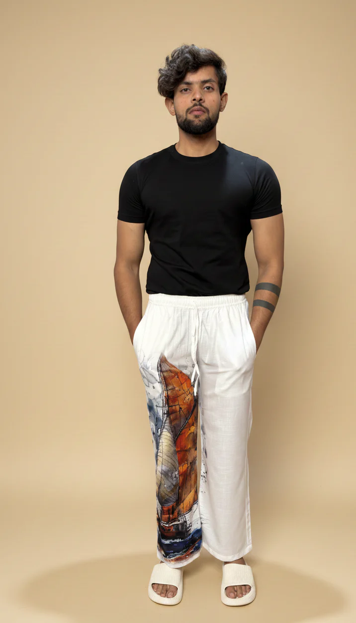 Men Boat Print Pajama - Image 2