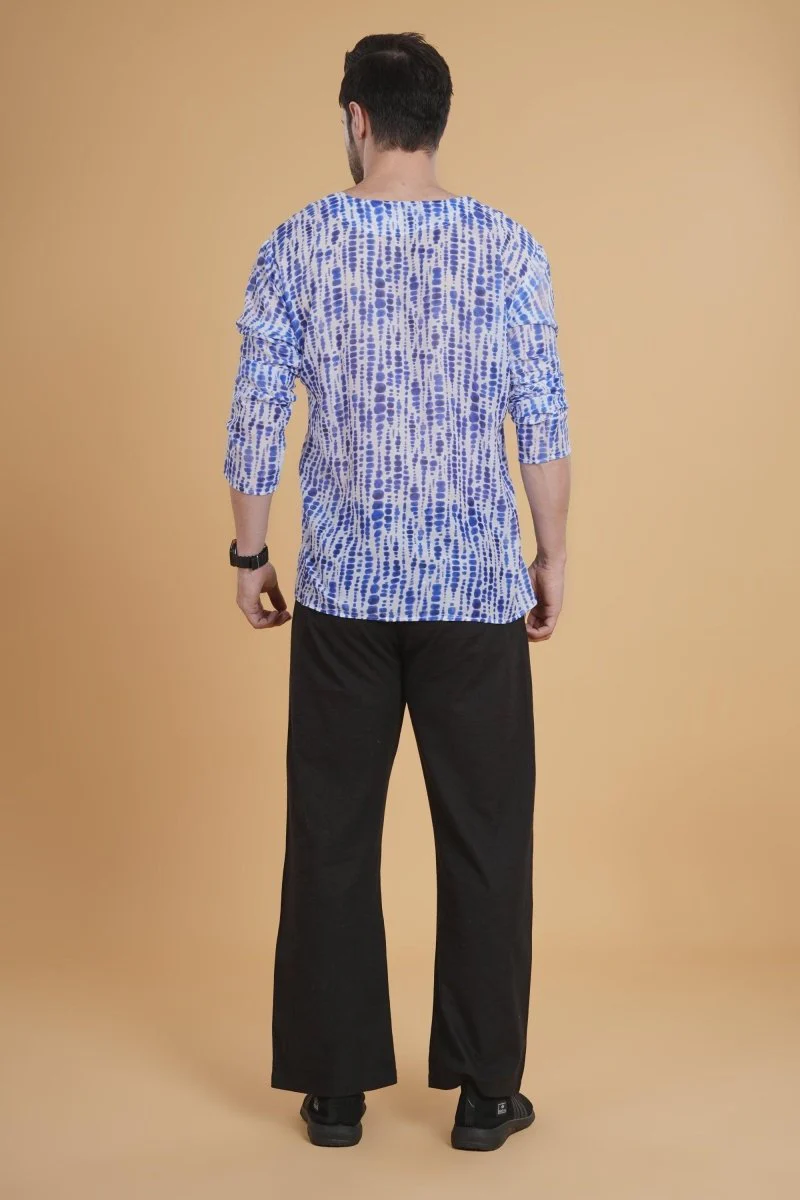 Indigo Shibori Comfort Cotton Kurta - Image 2