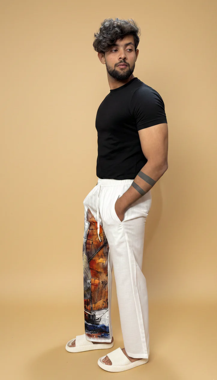 Men Boat Print Pajama - Image 3