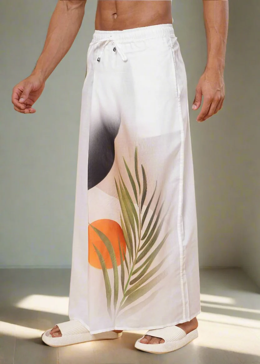 Men Sun & Leaf Wrap Pajamalungi - Image 4