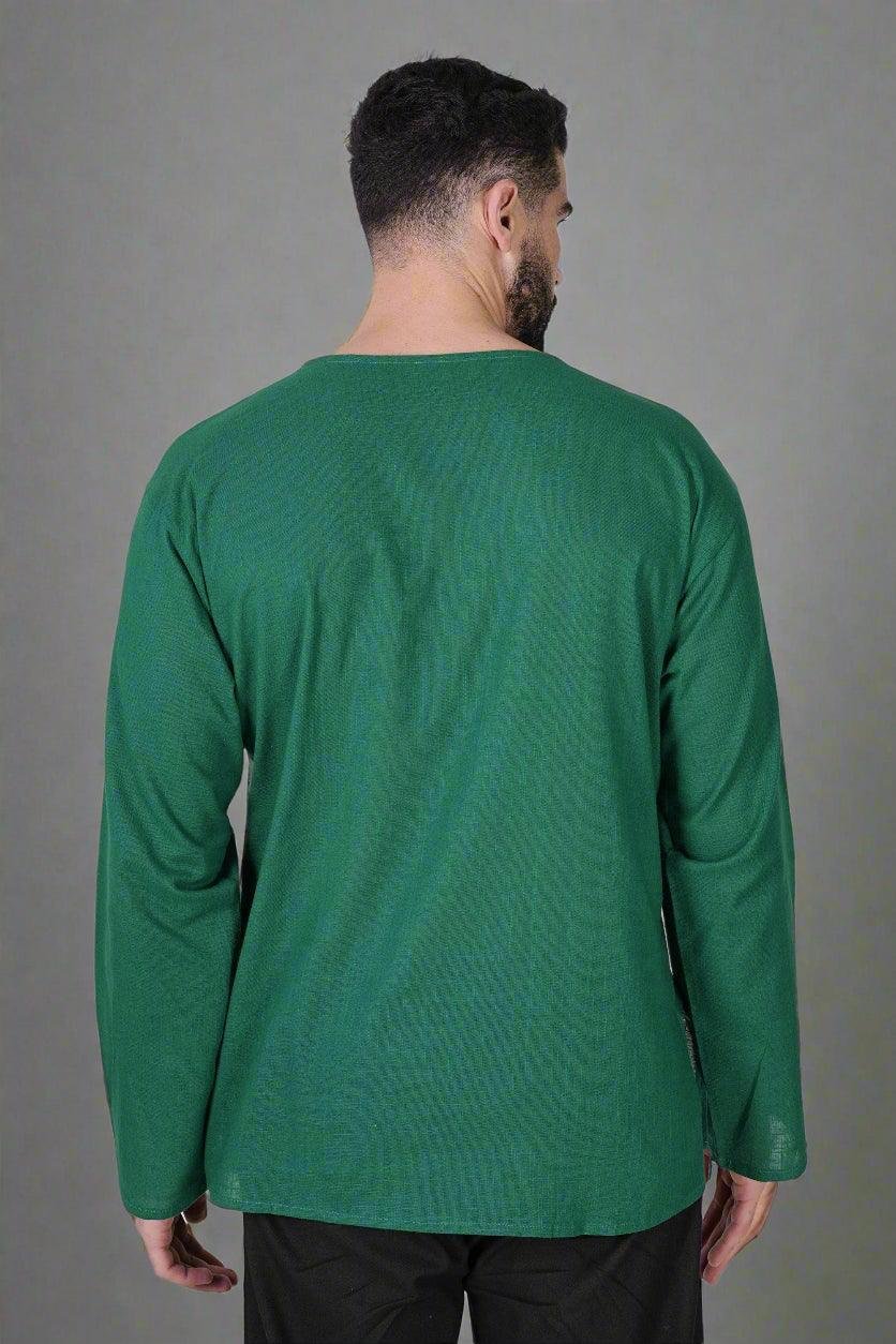 V-Neck Buttoned Green Kurta - Image 6