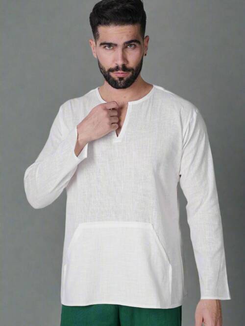 Off Shoulder Emerald Breeze Cotton Kurta