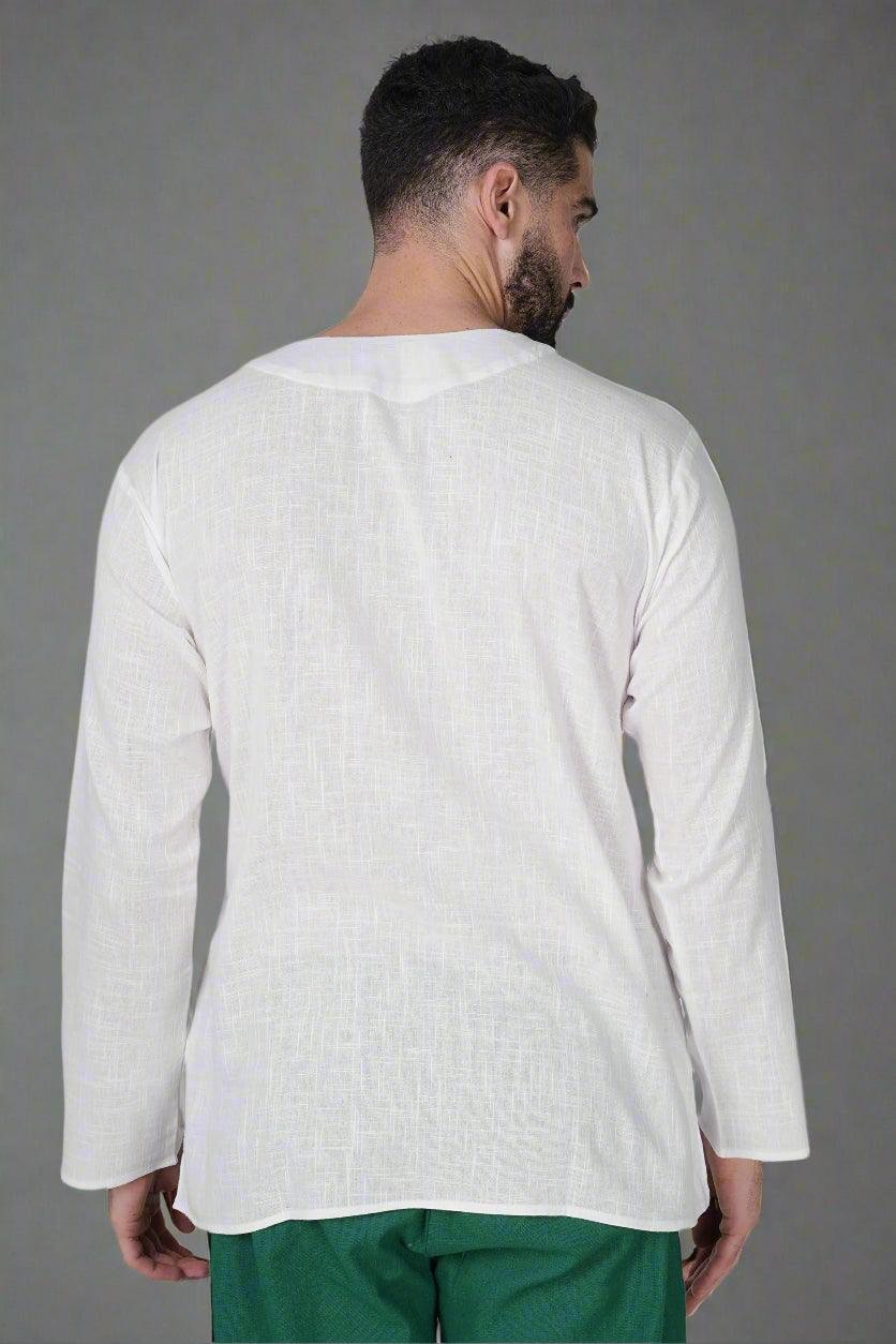 Off Shoulder Emerald Breeze Cotton Kurta - Image 3
