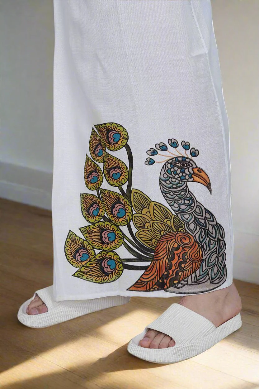 Men Peacock Print Pajamalungi - Image 5