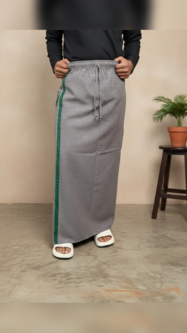 Men's Grey Color with Green stripe Pajamalungi