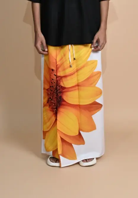 Sunflower White Pajamalungi For Men