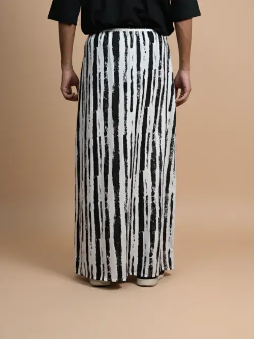 Black & White Brush Stripe Pajamalungi