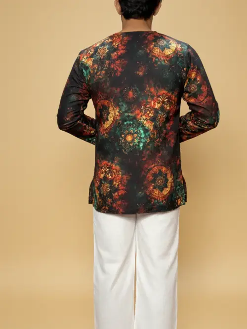Men’s Multicolor Abstract Print Kurta