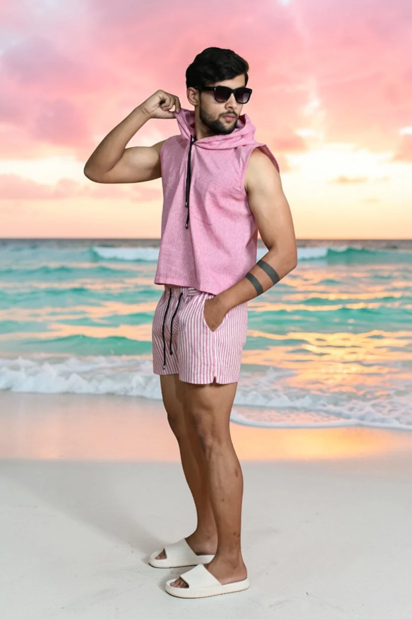 Pink Pop Sleeveless Hoodie - Image 3