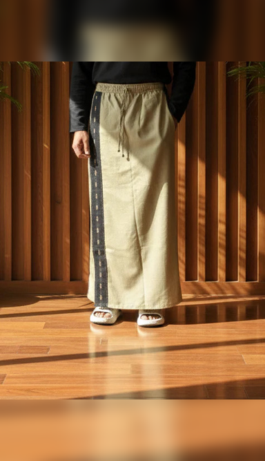 Men's Classic Sage Green Color With Black Stripe Pajamalungi