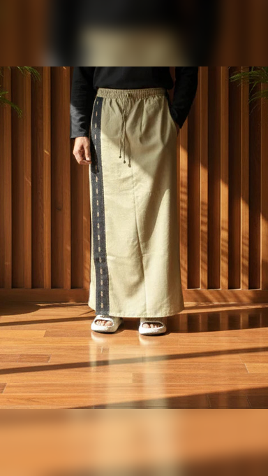 Men's Classic Sage Green Color With Black Stripe Pajamalungi