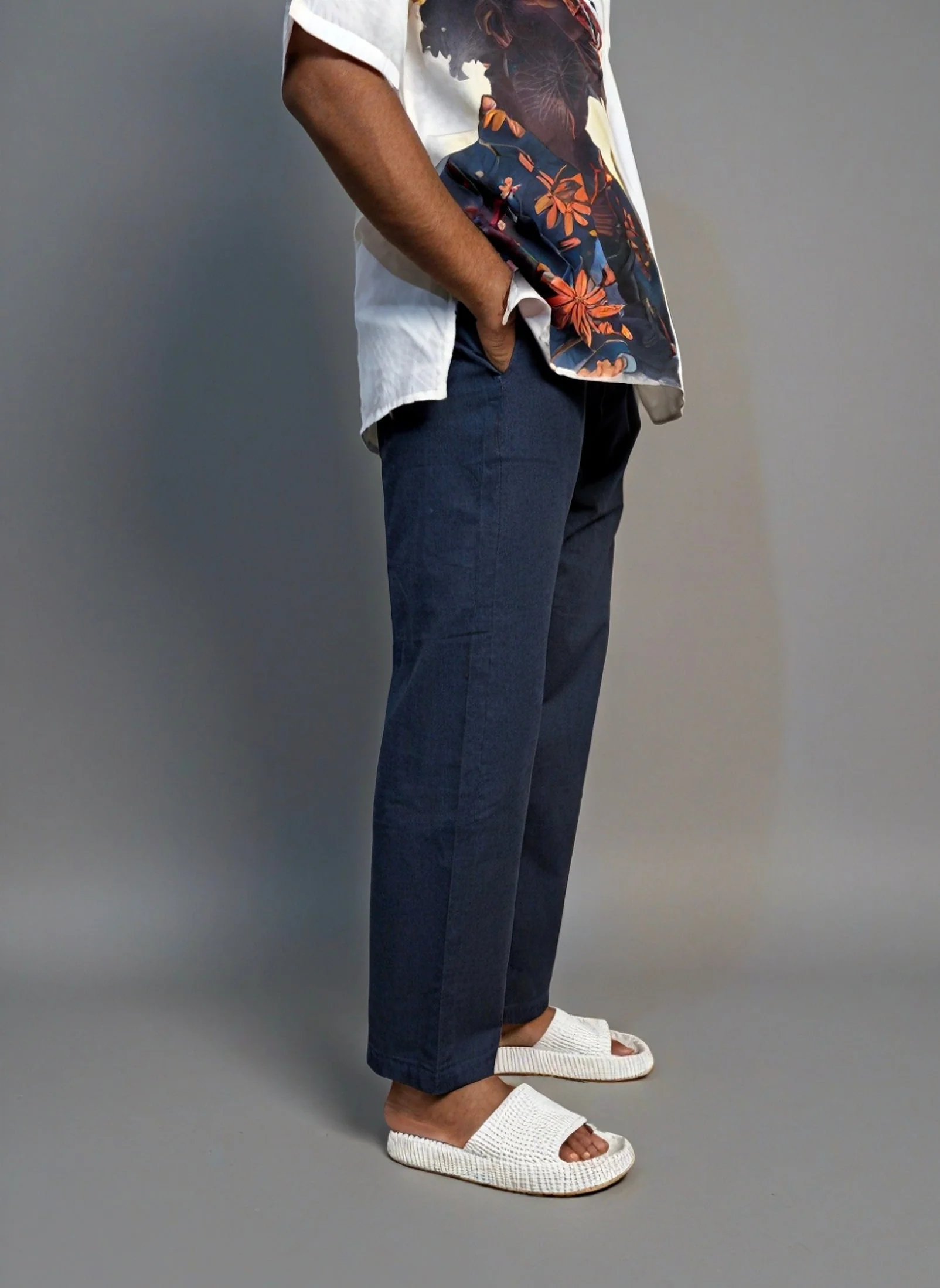 Men Half Sleeve Kurta– Afro Sunglasses Print (White) - Image 5