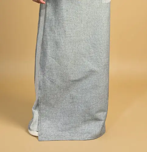 Men Blue Color Pajamalungi With Blue Stripe Panel