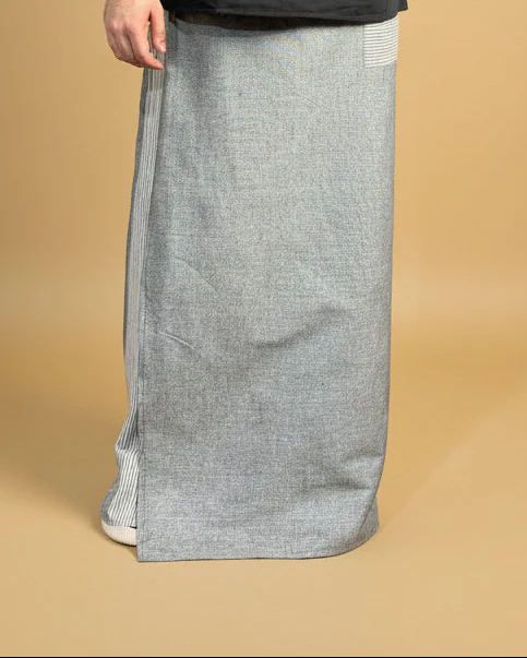 Men Blue Color Pajamalungi With Blue Stripe Panel