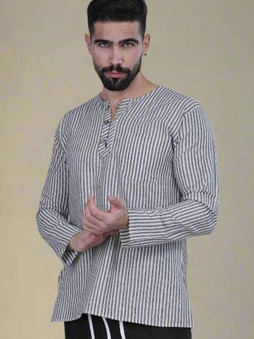 Stripe Black Kurta