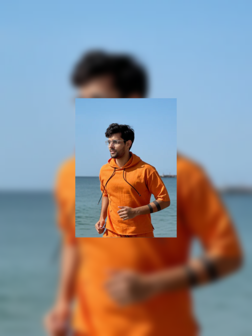 Bright Orange Beach Hoodie for Men – Limited Edition