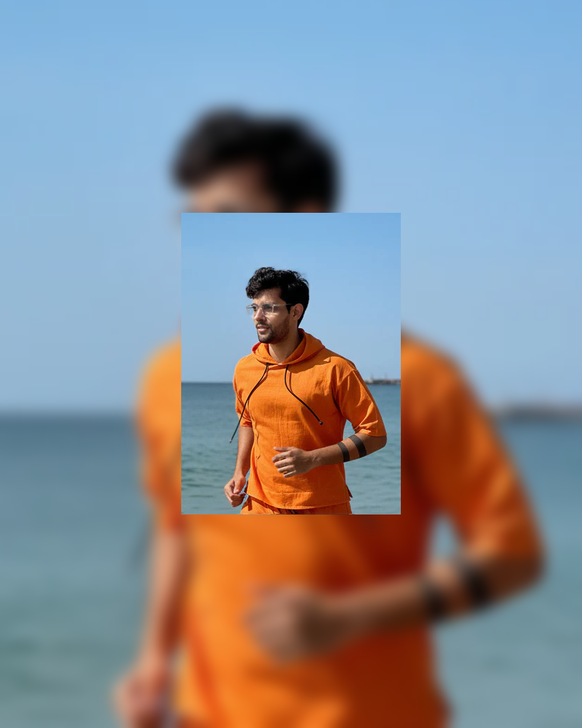 Bright Orange Beach Hoodie for Men – Limited Edition