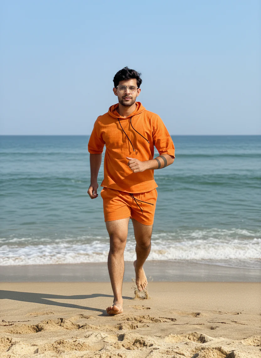 Bright Orange Beach Hoodie for Men – Limited Edition - Image 6