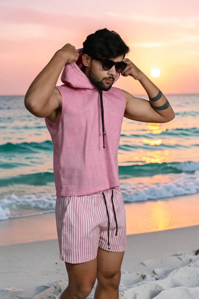 Pink Pop Sleeveless Hoodie - Image 4