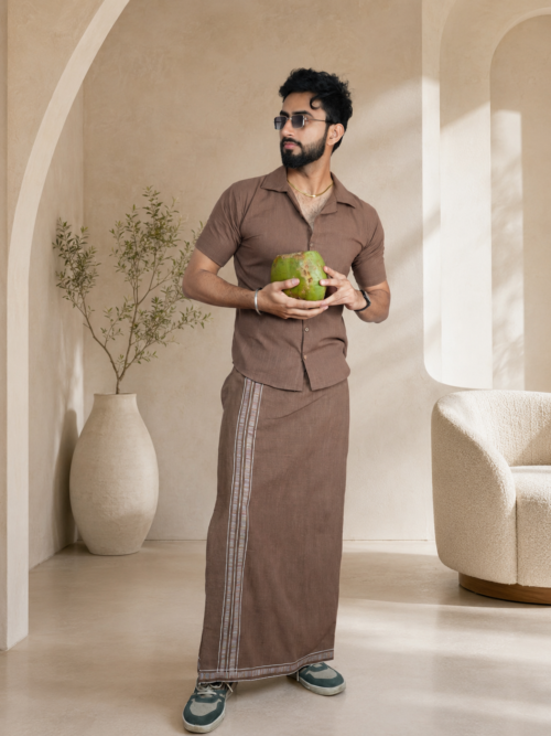 Premium Cotton Stripe Pajamalungi – Bee Brown